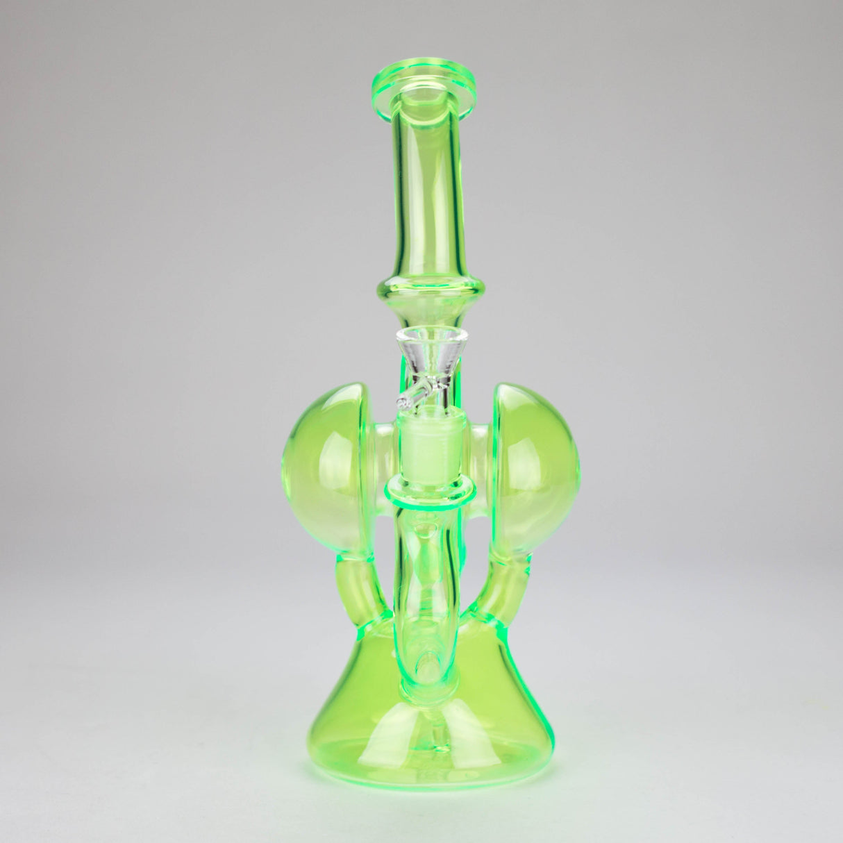11" Slim Green Recycler Glass Bong