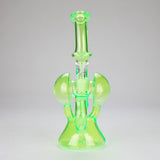 11" Slim Green Recycler Glass Bong