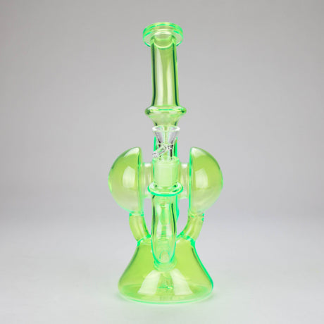 Canadian Distributor Glass Bong 11" Slim Green Recycler Glass Bong 11" Slim Green Recycler Glass Bong