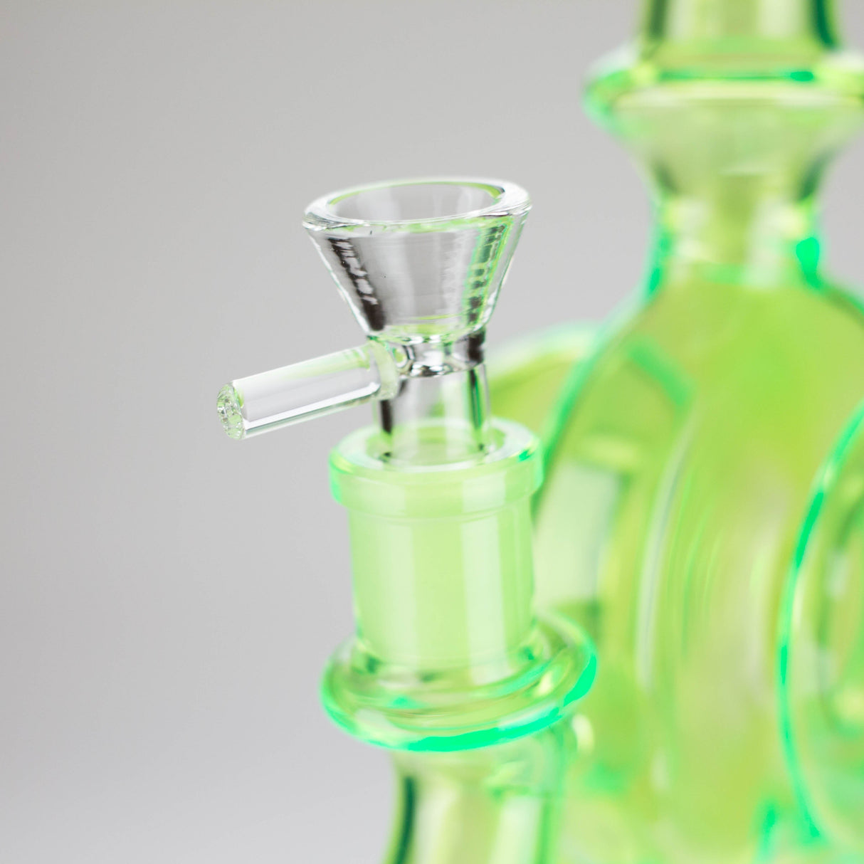 11" Slim Green Recycler Glass Bong