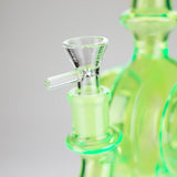11" Slim Green Recycler Glass Bong