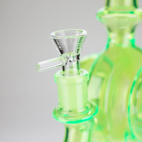Canadian Distributor Glass Bong 11" Slim Green Recycler Glass Bong 11" Slim Green Recycler Glass Bong