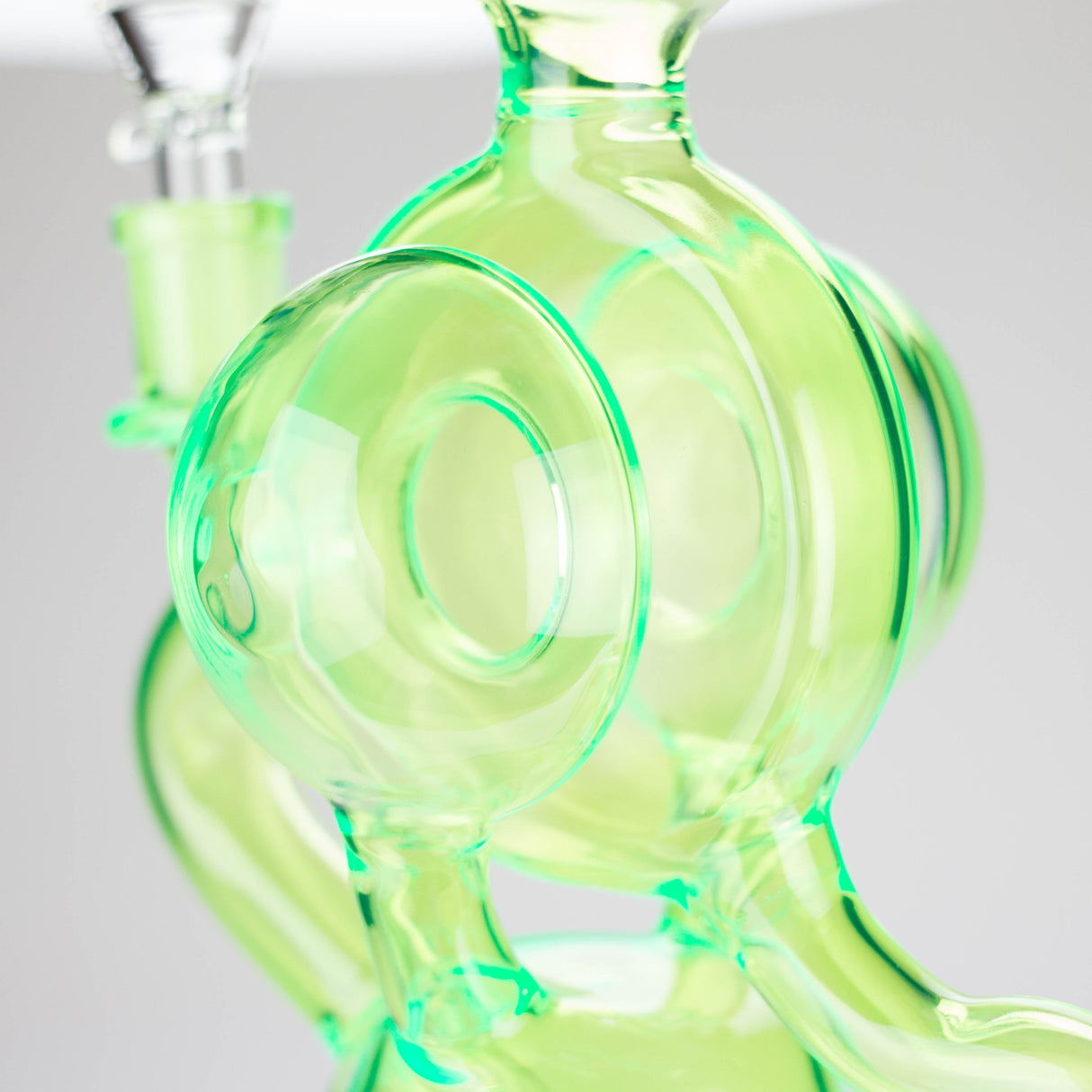 11" Slim Green Recycler Glass Bong