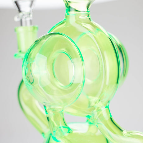 Canadian Distributor Glass Bong 11" Slim Green Recycler Glass Bong 11" Slim Green Recycler Glass Bong