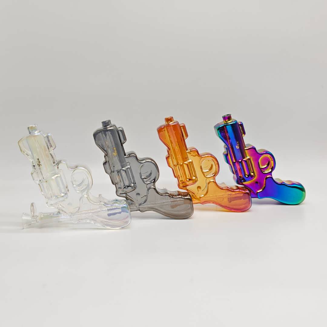 Fortune Glass Bong Electroplated 7.5" Pistol Glass Bong [SGun2-A] Electroplated 7.5" Pistol Glass Bong [SGun2-A]