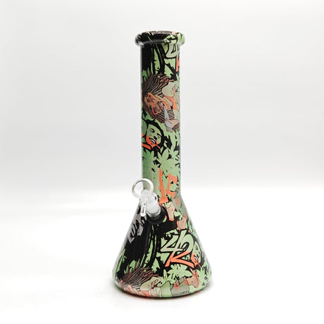 Super Supplys Inc Glass Bong 13" 7mm Hydrographic Glass Bong-Assorted Designs 13" 7mm Hydrographic Glass Bong-Assorted Designs