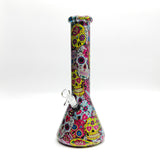 Super Supplys Inc Glass Bong 13" 7mm Calavera Hydrographic Glass Bong-Assorted Designs 13" 7mm Calavera Hydrographic Glass Bong-Assorted Designs
