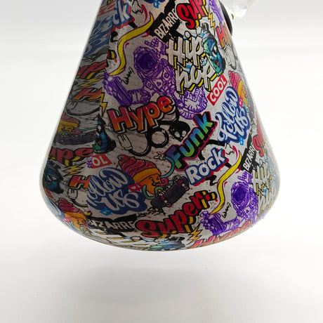Super Supplys Inc Glass Bong 13" 7mm Calavera Hydrographic Glass Bong-Assorted Designs 13" 7mm Calavera Hydrographic Glass Bong-Assorted Designs
