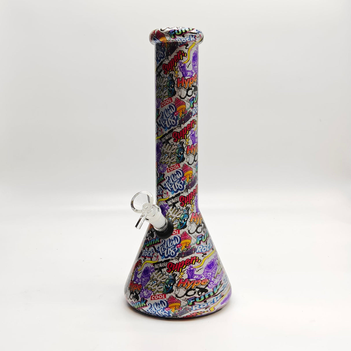 Super Supplys Inc Glass Bong 13" 7mm Calavera Hydrographic Glass Bong-Assorted Designs 13" 7mm Calavera Hydrographic Glass Bong-Assorted Designs