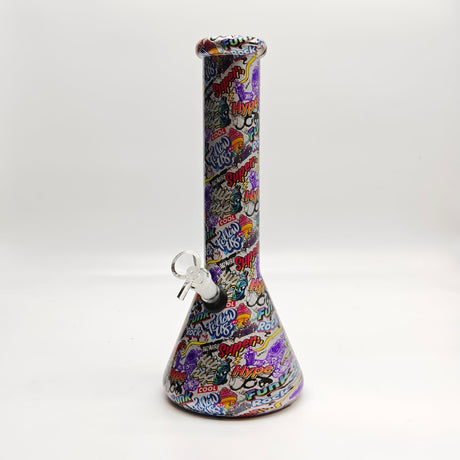 Super Supplys Inc Glass Bong 13" 7mm Calavera Hydrographic Glass Bong-Assorted Designs 13" 7mm Calavera Hydrographic Glass Bong-Assorted Designs