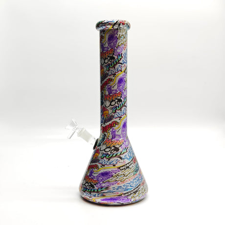 Super Supplys Inc Glass Bong 13" 7mm Calavera Hydrographic Glass Bong-Assorted Designs 13" 7mm Calavera Hydrographic Glass Bong-Assorted Designs
