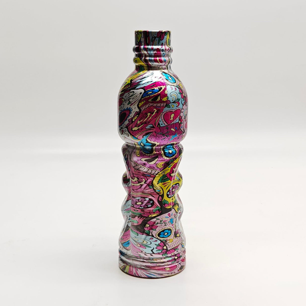 Super Supplys Inc Glass Bong 9" Hydrographic Water Bottle Glass Bong-Assorted Designs 9" Hydrographic Water Bottle Glass Bong-Assorted Designs