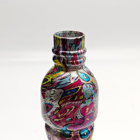 Super Supplys Inc Glass Bong 9" Hydrographic Water Bottle Glass Bong-Assorted Designs 9" Hydrographic Water Bottle Glass Bong-Assorted Designs