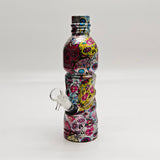 Super Supplys Inc Glass Bong 9" Hydrographic Water Bottle Glass Bong-Assorted Designs 9" Hydrographic Water Bottle Glass Bong-Assorted Designs