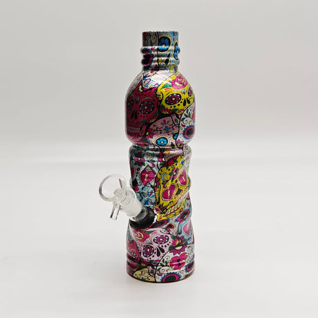 Super Supplys Inc Glass Bong 9" Hydrographic Water Bottle Glass Bong-Assorted Designs 9" Hydrographic Water Bottle Glass Bong-Assorted Designs