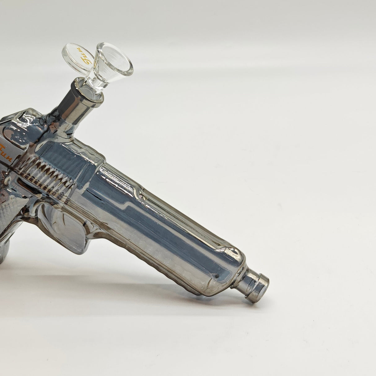 7.5" Pistol-Shaped Glass Bong with 14 mm Bowl Stem