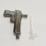 7.5" Pistol-Shaped Glass Bong with 14 mm Bowl Stem