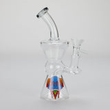 6.5" Cartoon Print Glass Bong with Fixed Diffuser