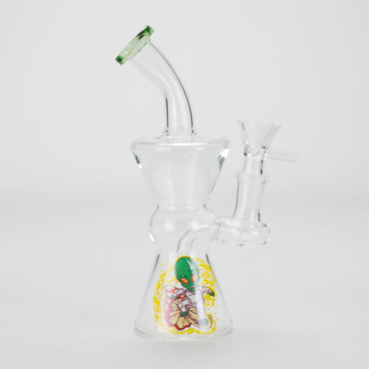 6.5" Cartoon Print Glass Bong with Fixed Diffuser