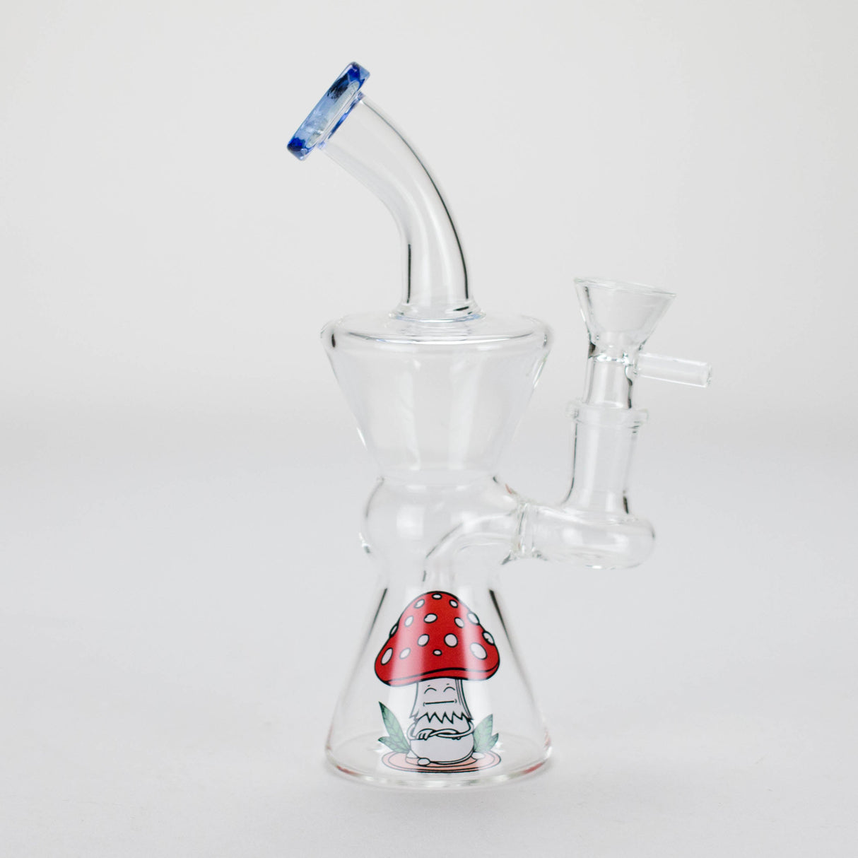 6.5" Cartoon Print Glass Bong with Fixed Diffuser
