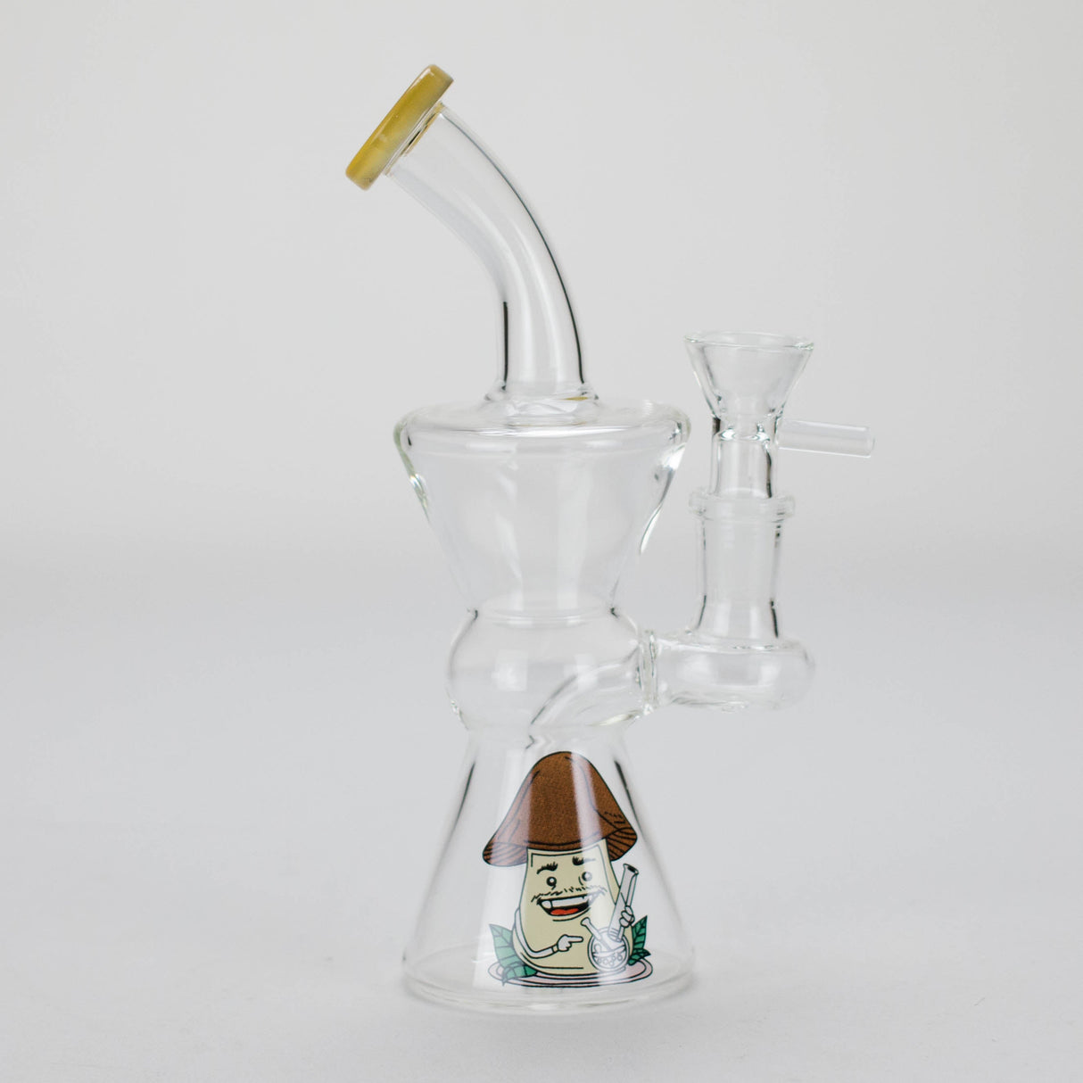 6.5" Cartoon Print Glass Bong with Fixed Diffuser