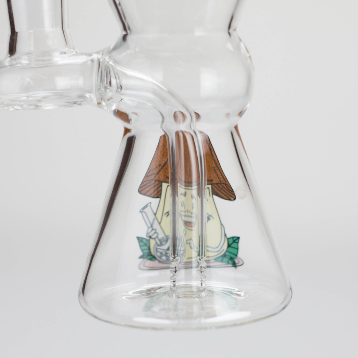 6.5" Cartoon Print Glass Bong with Fixed Diffuser