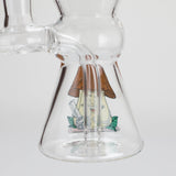 6.5" Cartoon Print Glass Bong with Fixed Diffuser
