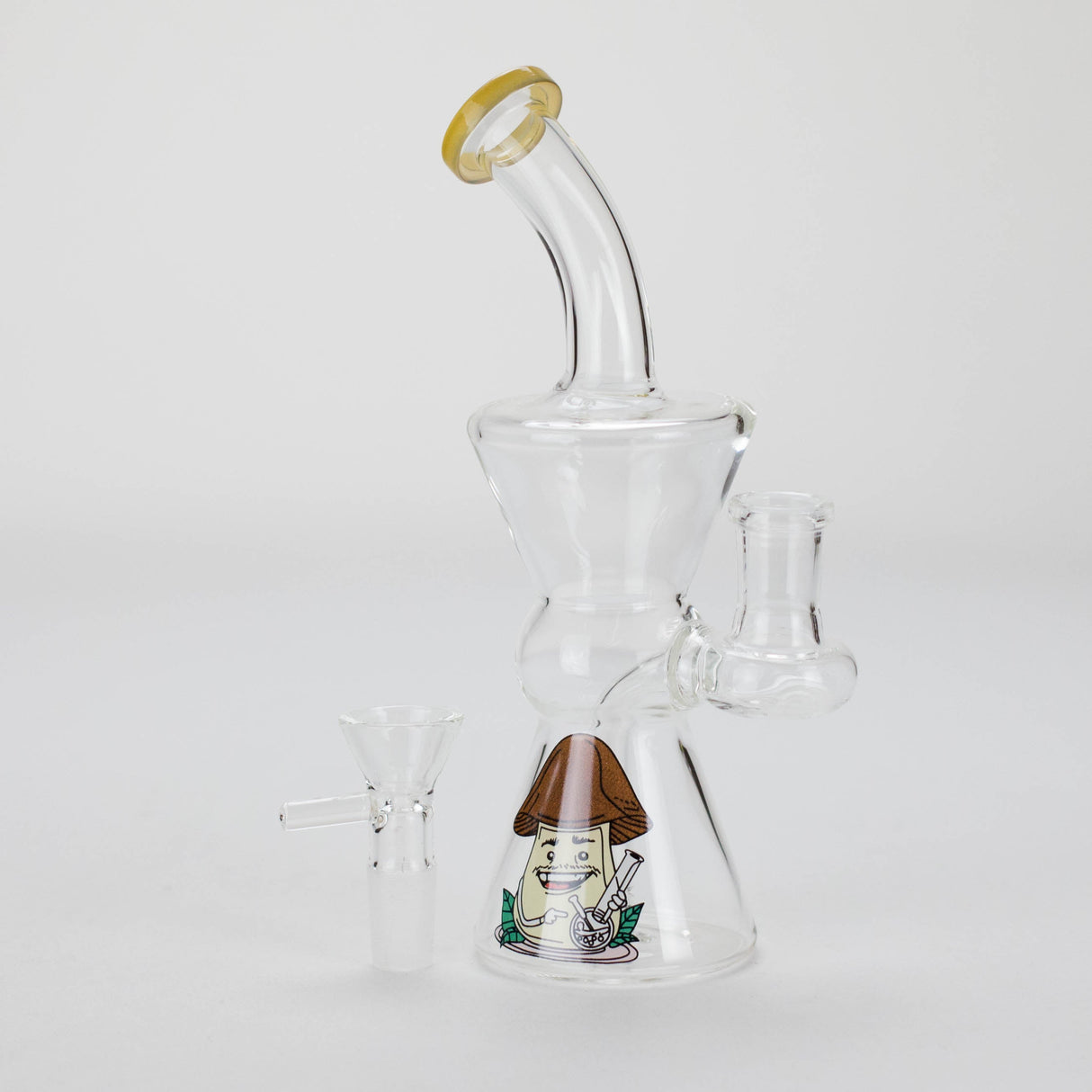 6.5" Cartoon Print Glass Bong with Fixed Diffuser
