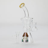 6.5" Cartoon Print Glass Bong with Fixed Diffuser
