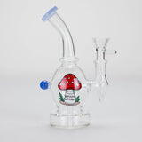 6.5" Bent Neck Cartoon Print Glass Bong with Fixed Diffuser