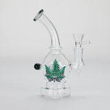 6.5" Bent Neck Cartoon Print Glass Bong with Fixed Diffuser