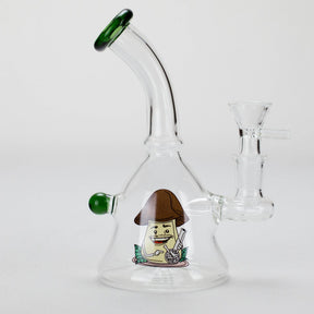 Canadian Distributor Glass Bong 6.5" Cartoon Print Mini Glass Bong with Fixed Diffuser 6.5" Cartoon Print Mini Glass Bong | Canada