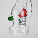 6.5" Bent Neck Cartoon Print Glass Bong with Fixed Diffuser