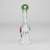 6.5" Bent Neck Cartoon Print Glass Bong with Fixed Diffuser