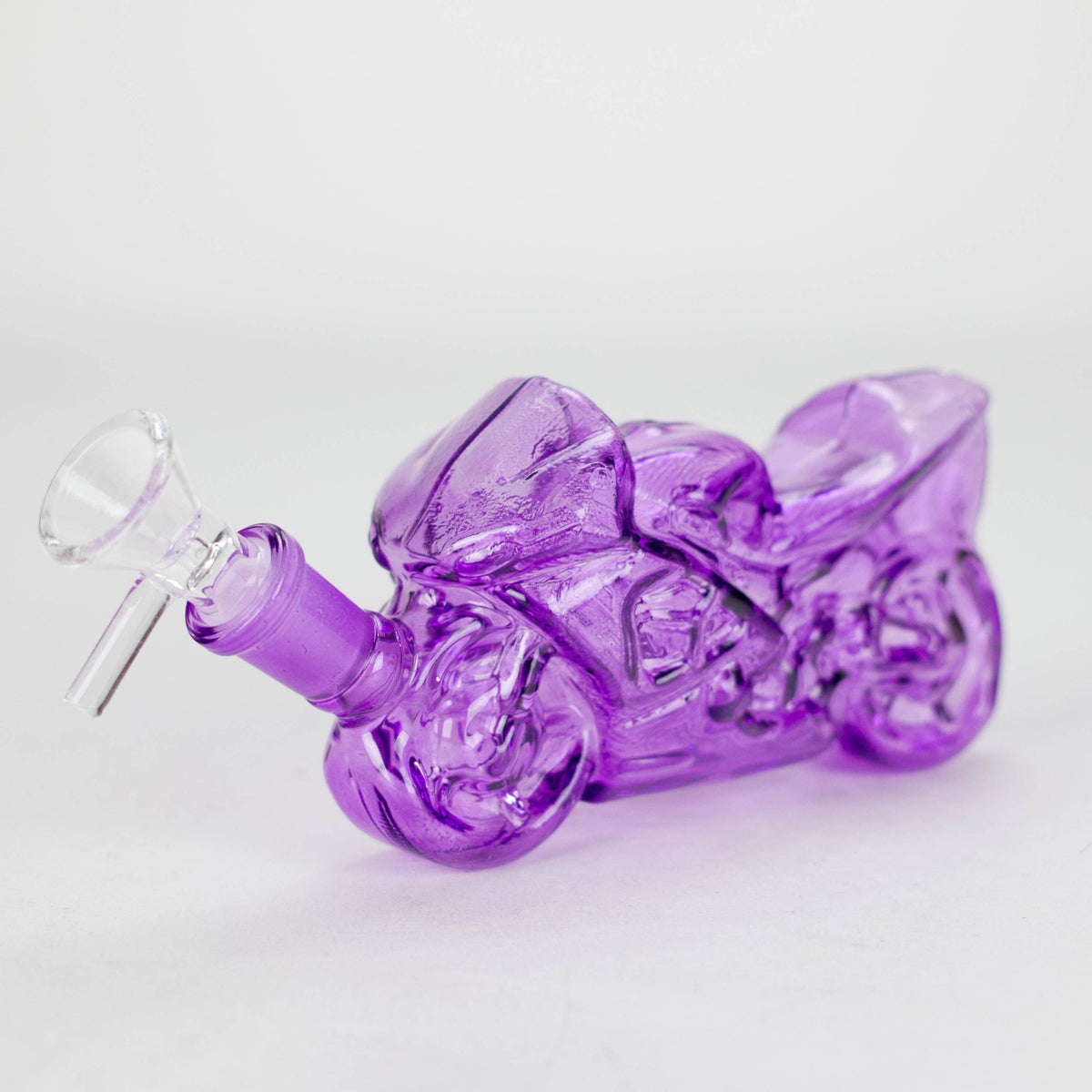 Canadian Distributor Glass Bong 7″ Purple Heavy Bike Soft Glass Bong [TX217] 7″ Purple Heavy Bike Soft Glass Bong [TX217]