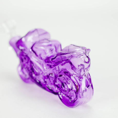 Canadian Distributor Glass Bong 7″ Purple Heavy Bike Soft Glass Bong [TX217] 7″ Purple Heavy Bike Soft Glass Bong [TX217]