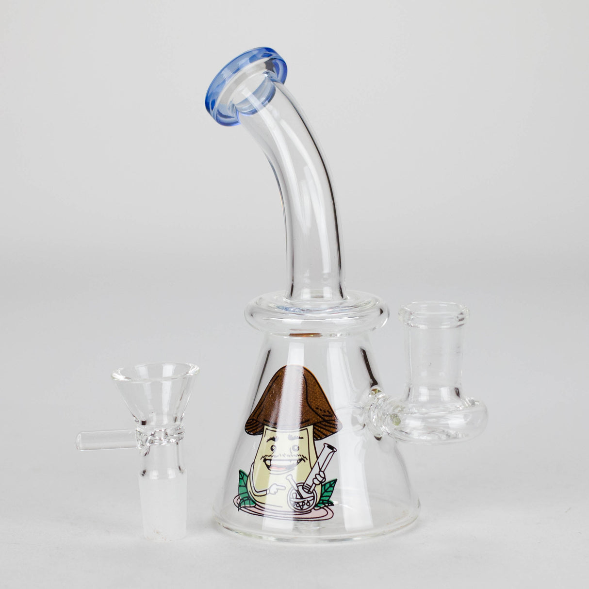 6.5" Cartoon-Themed Mini Bong with Angled Mouthpiece