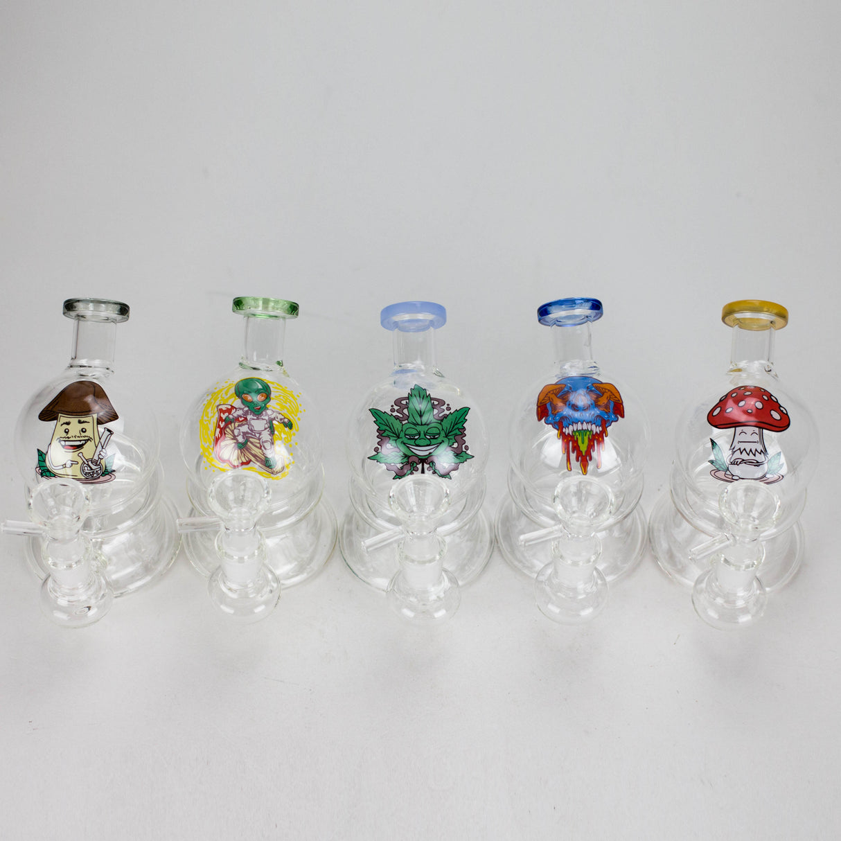 6.5" Cartoon-Themed Mini Bong with 14 mm Bowl