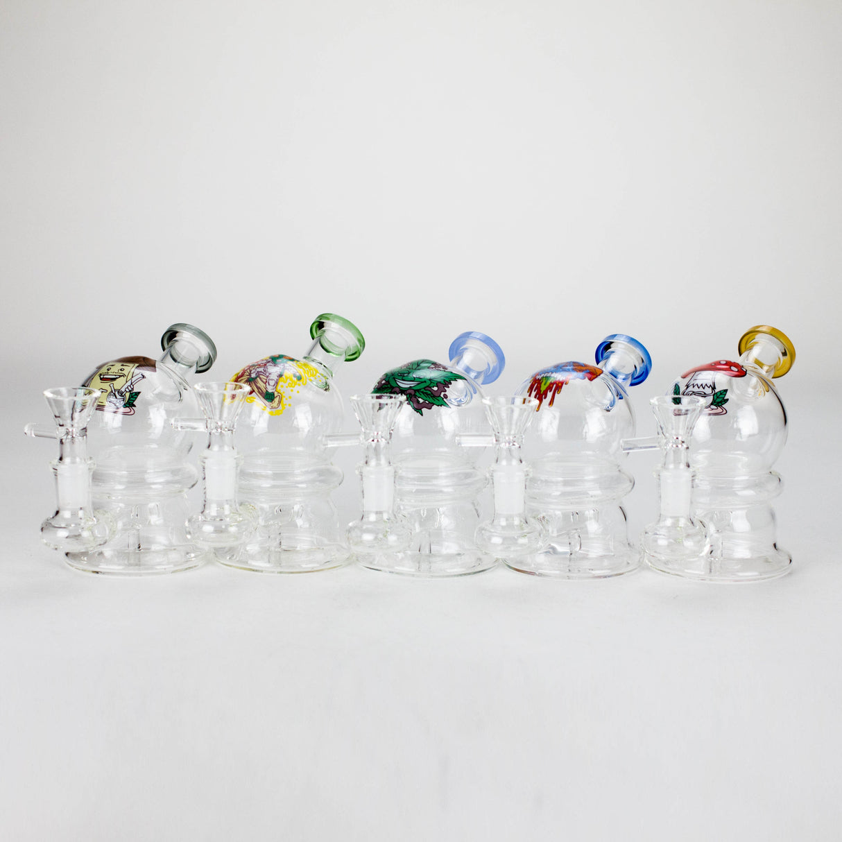 6.5" Cartoon-Themed Mini Bong with 14 mm Bowl