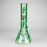 12" Panda & Bamboo Beaker Glass Bong – 7mm Thick with Ice Pinch