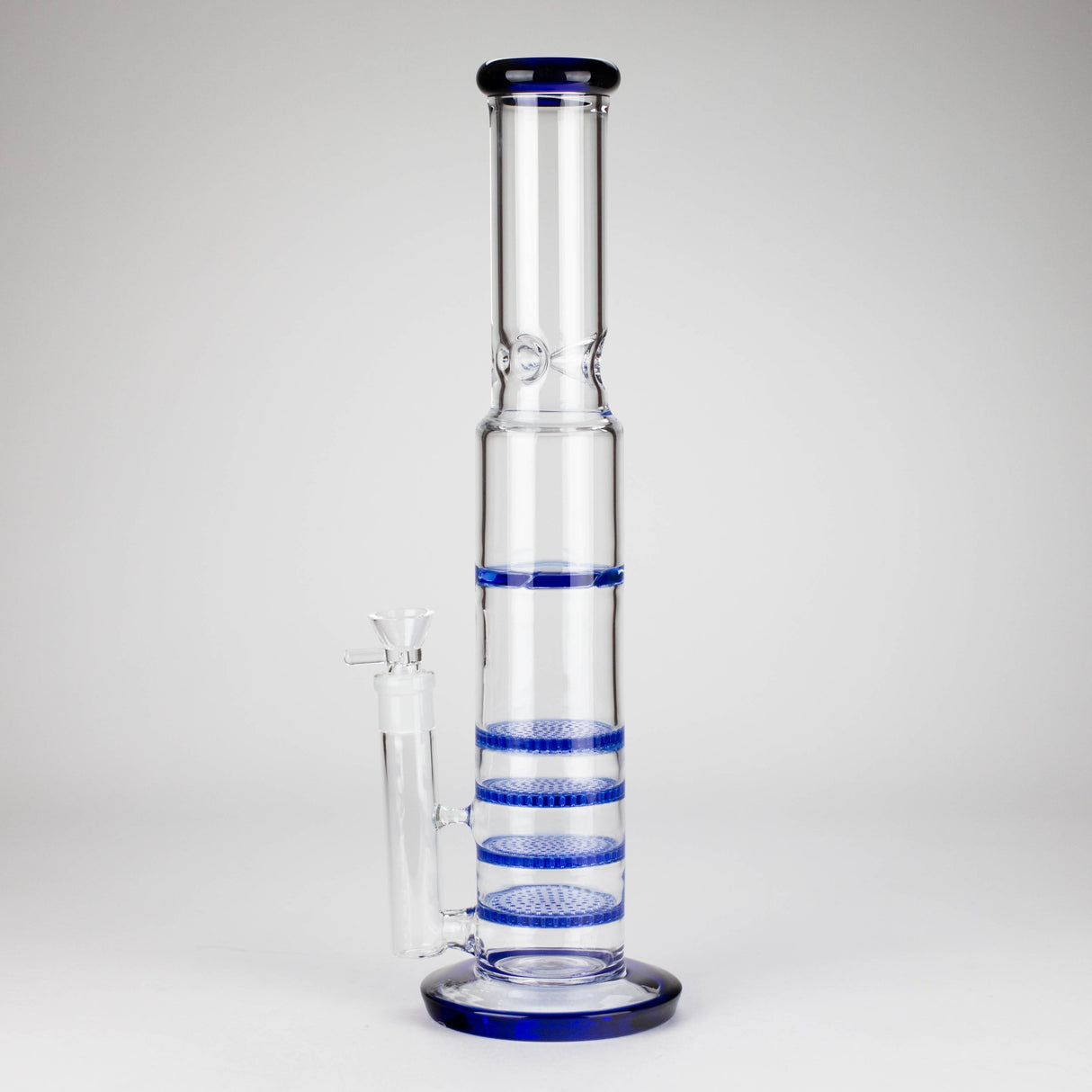 RMG WHOLESALE Glass Bong 17" Blue Honeycomb Cycler Glass Bong – 4 Honeycomb Diffusers 17" Blue Honeycomb Cycler Glass Bong – 4 Honeycomb Diffusers