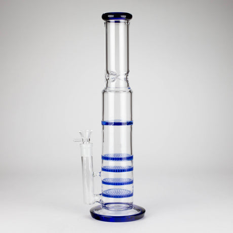 RMG WHOLESALE Glass Bong 17" Blue Honeycomb Cycler Glass Bong – 4 Honeycomb Diffusers 17" Blue Honeycomb Cycler Glass Bong – 4 Honeycomb Diffusers