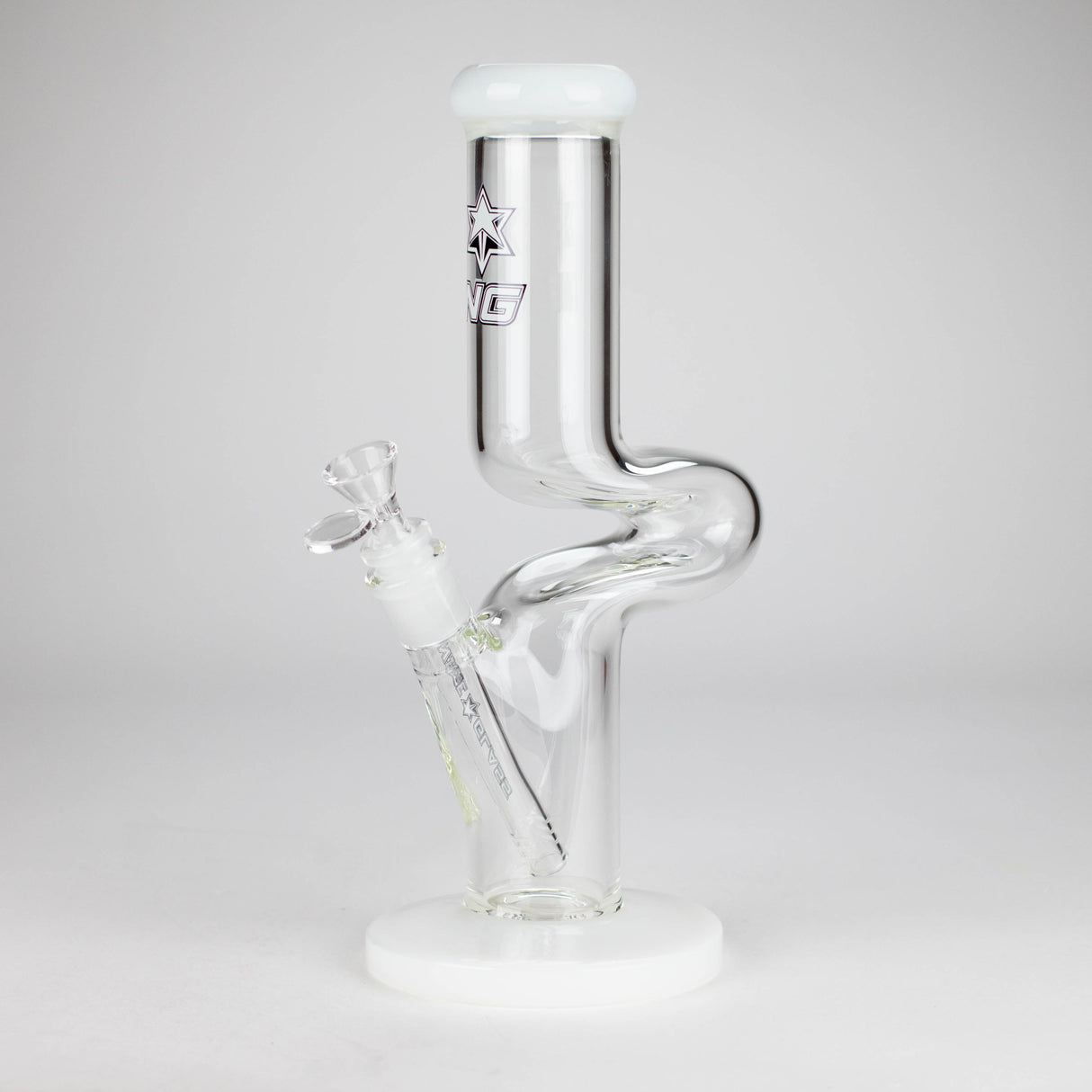 NG | 12" Zong Straight Bong – Colored Base & Slitted Downstem [G1103]