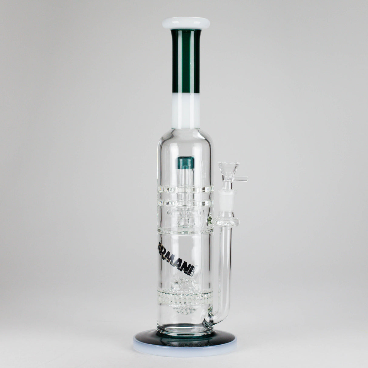 Armani Glass | 16" Double Percolator Bong – Premium Dual-Chamber Water Pipe