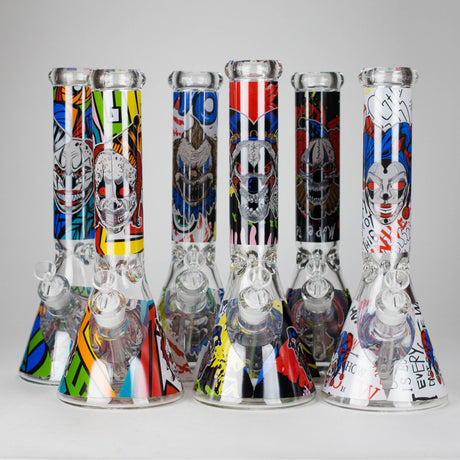 DY Glass Glass Bong 13.5" PsyClown Glass Bong – 7mm Thick Glass, Bold Psychedelic Clown Design 13.5" PsyClown Glass Bong – 7mm Thick Glass, Bold Psychedelic Clown Design