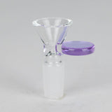 Glass bowl with  color round handle for 14 mm Pack of 3