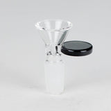 Glass bowl with  color round handle for 14 mm Pack of 3