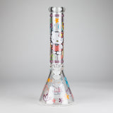 14" 7mm Glass Beaker Bong with Kitty Design and Ice Catcher