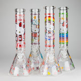 14" 7mm Glass Beaker Bong with Kitty Design and Ice Catcher