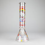 14" 7mm Glass Beaker Bong with Kitty Design and Ice Catcher